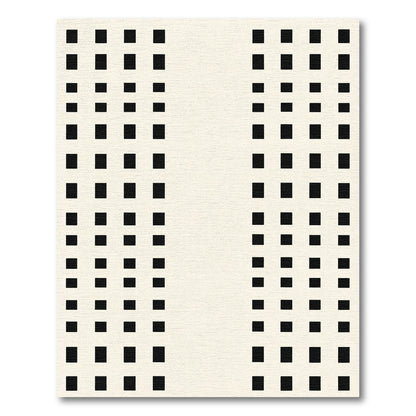Minimalist Black Square Grid Rug
