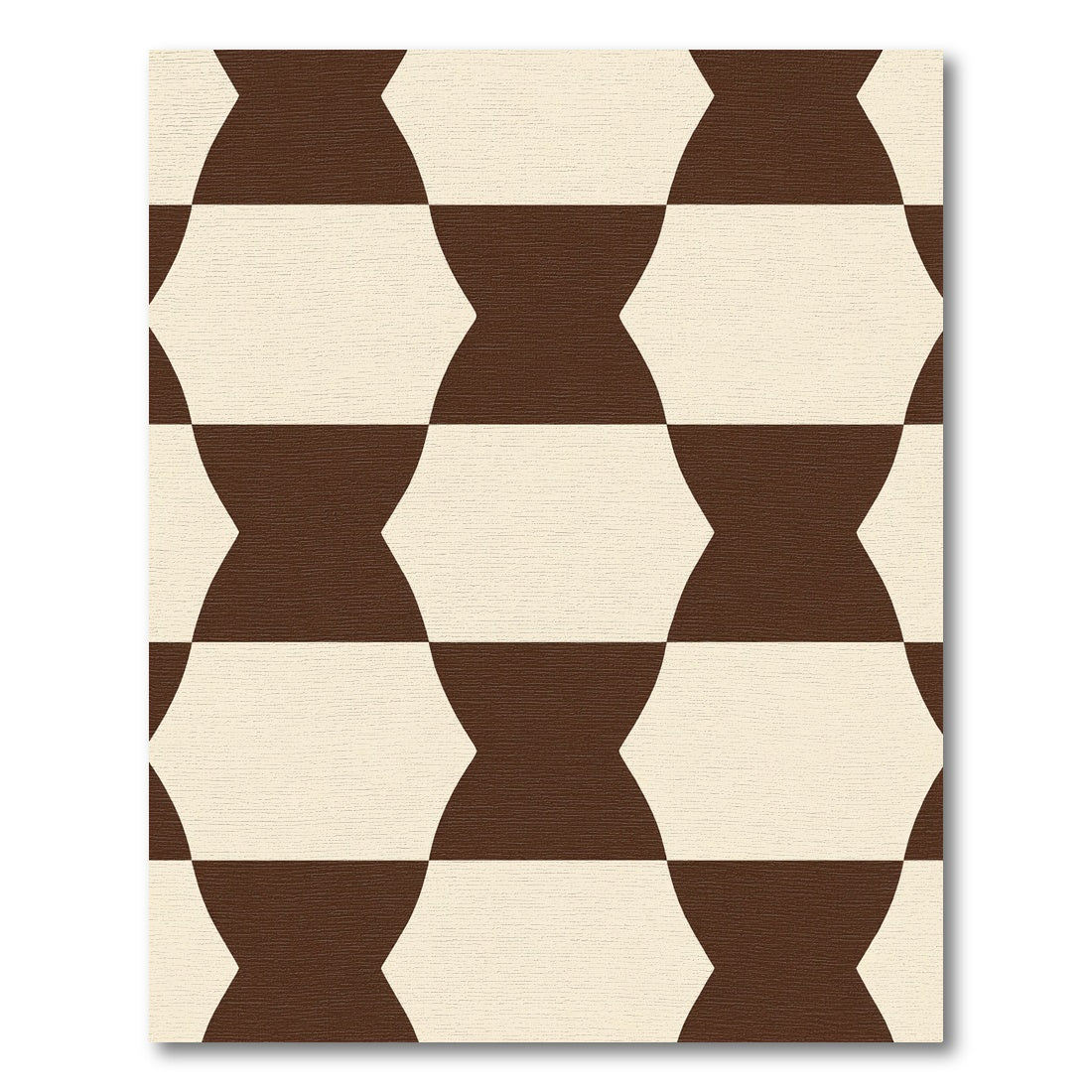 Geometric Cream Brown Interlocking Ovals Rug