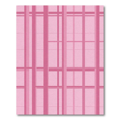 Pink Plaid Intersecting Lines Rug