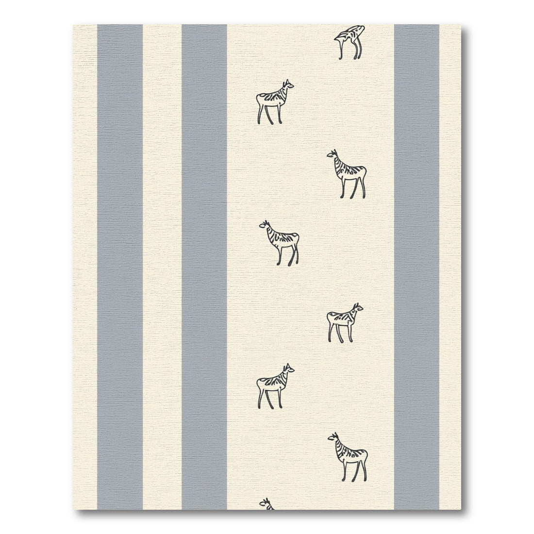Cream Gray Striped Zebra Accent Rug