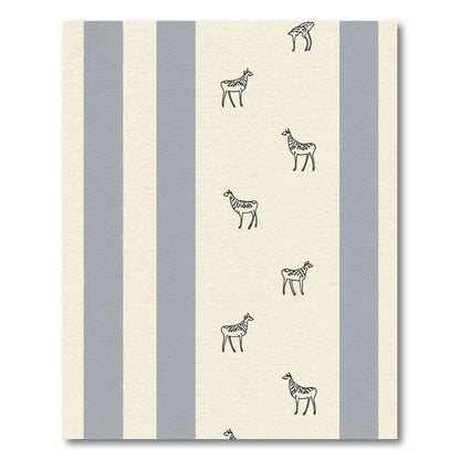 Cream Gray Striped Zebra Accent Rug