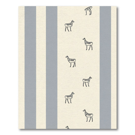 Cream Gray Striped Zebra Accent Rug