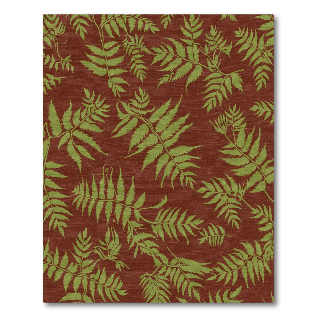 Earthy Terracotta Fern Foliage Rug