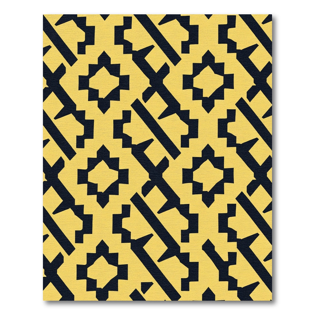 Bold Yellow Tribal Geometric Rug