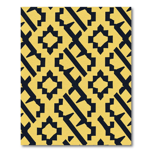Bold Yellow Tribal Geometric Rug