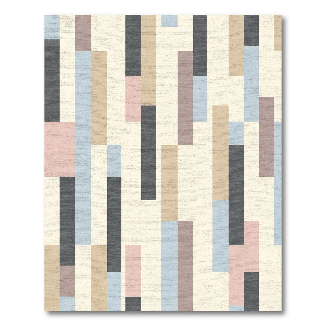 Pastel Geometric Block Composition Rug