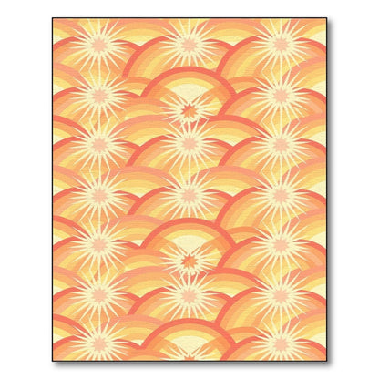 Orange Sunburst Wave Area Rug