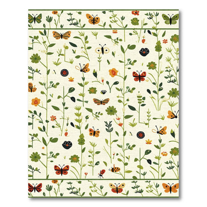 Whimsical Butterfly Garden Print Rug