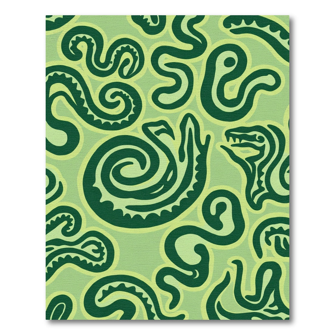 Shades of Green Serpent Swirl Rug