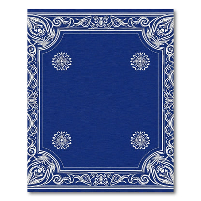 Cobalt White Floral Border Medallion Rug