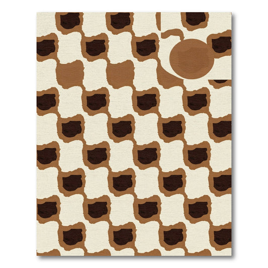 Chic Cream Brown Waffle Weave Rug