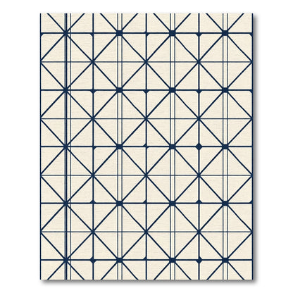 Cream Navy Geometric Lattice Rug