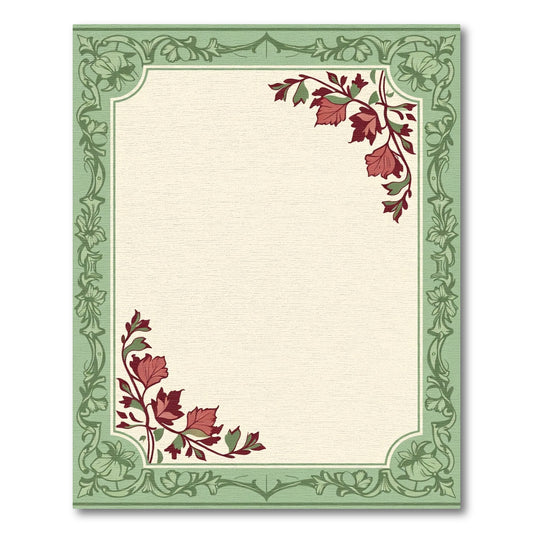 Sage Green Floral Corner Accents Rug
