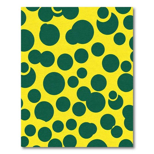 Bold Yellow Green Polka Dot Circles Rug