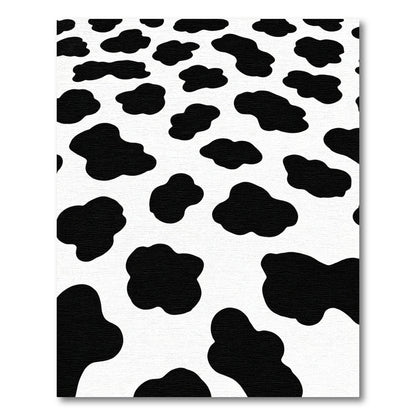 Black White Cow Spots Abstract Rug