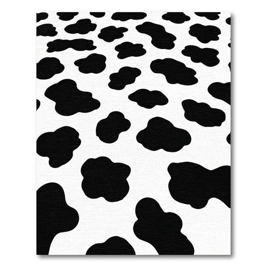 Black White Cow Spots Abstract Rug