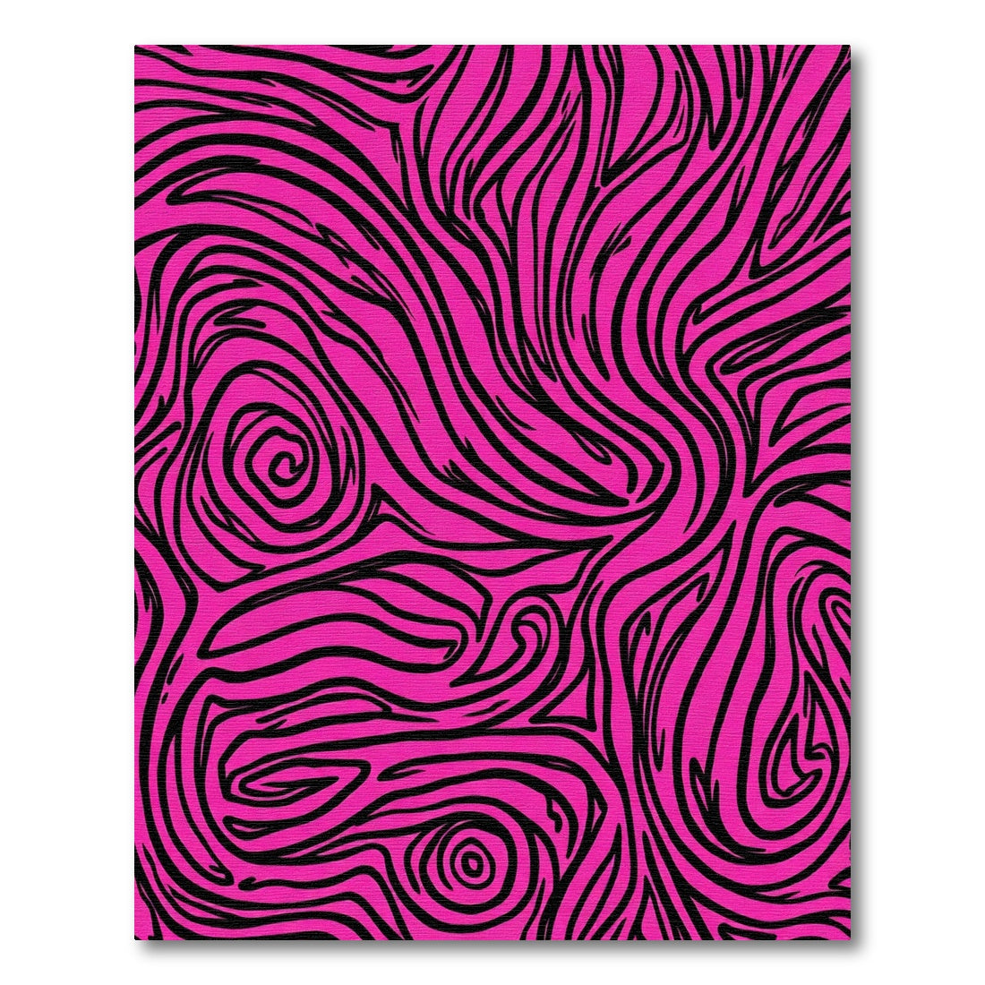 Bold Pink Black Swirl Lines Rug