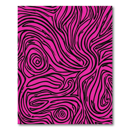 Bold Pink Black Swirl Lines Rug