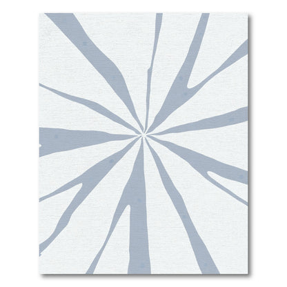 Pale Blue Sunburst Rays Rug