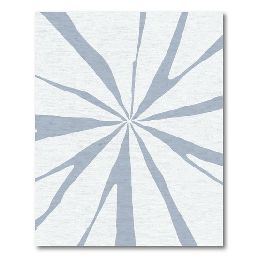 Pale Blue Sunburst Rays Rug