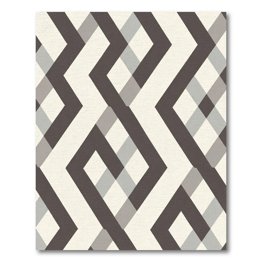 Chic Geometric Square Interlocking Maze Rug