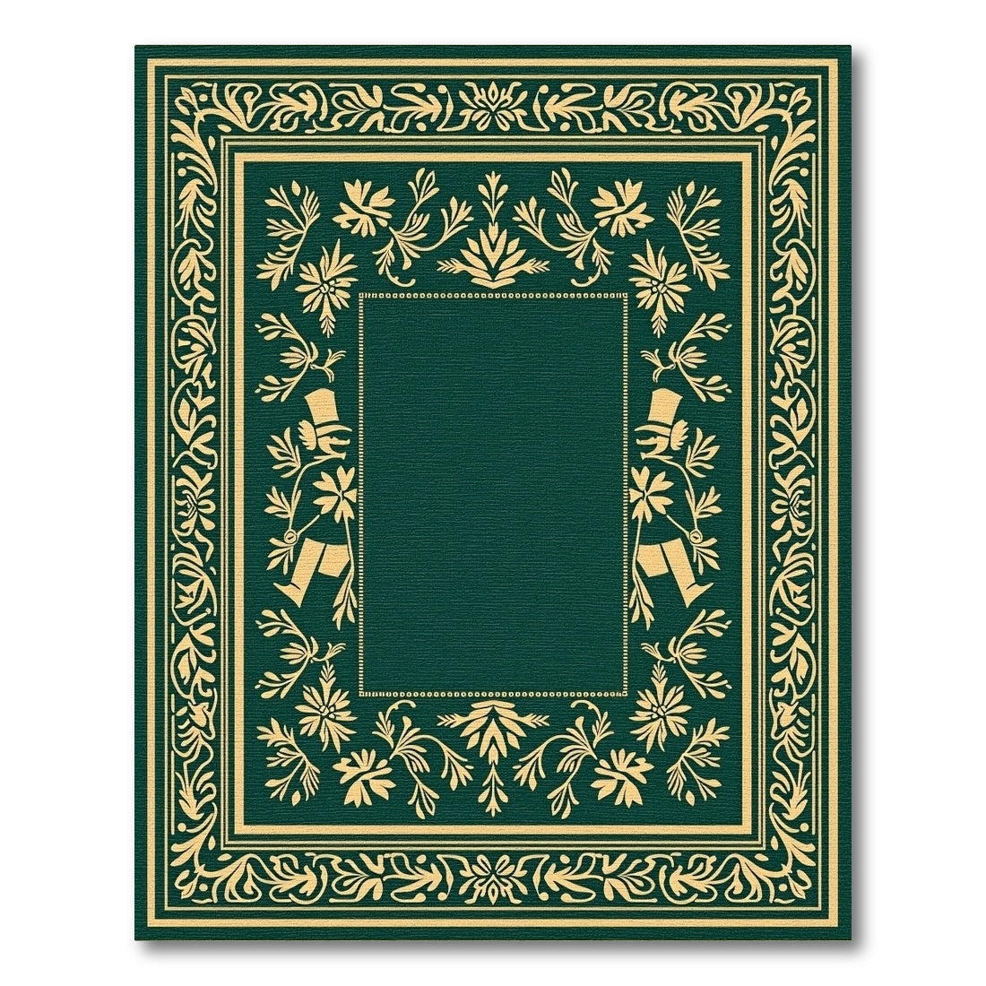 Golden Floral Vintage Border Rug