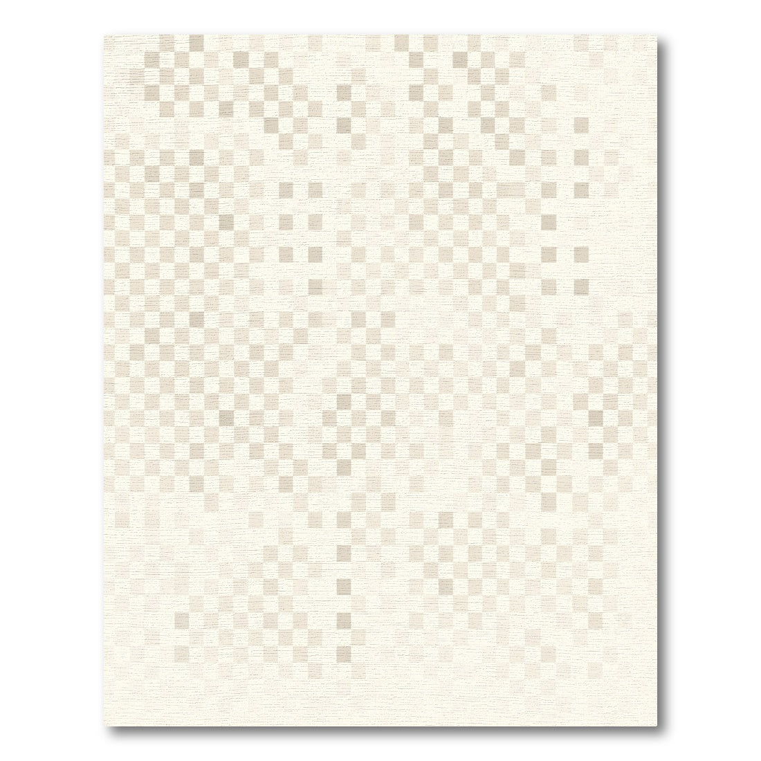 Neutral Beige Pixel Gradient Rug
