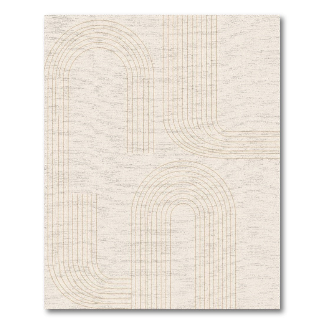 Beige Geometric Arch Geometric Modern Area Rug