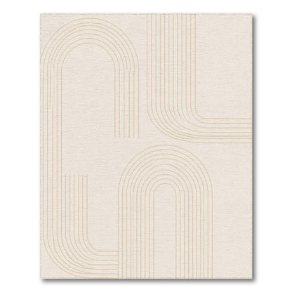 Beige Geometric Arch Geometric Modern Area Rug