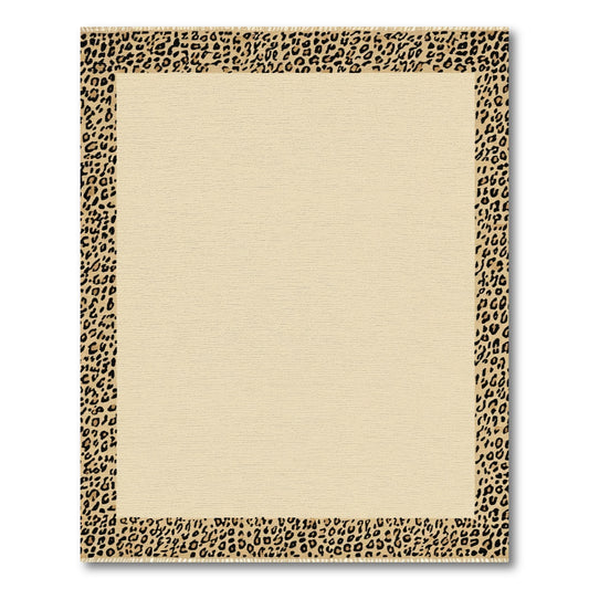 Brown Black Cheetah Border Rug