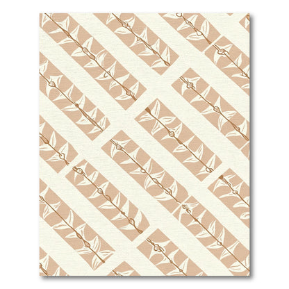 Tan Leaf Branch Diagonal Repeat Rug