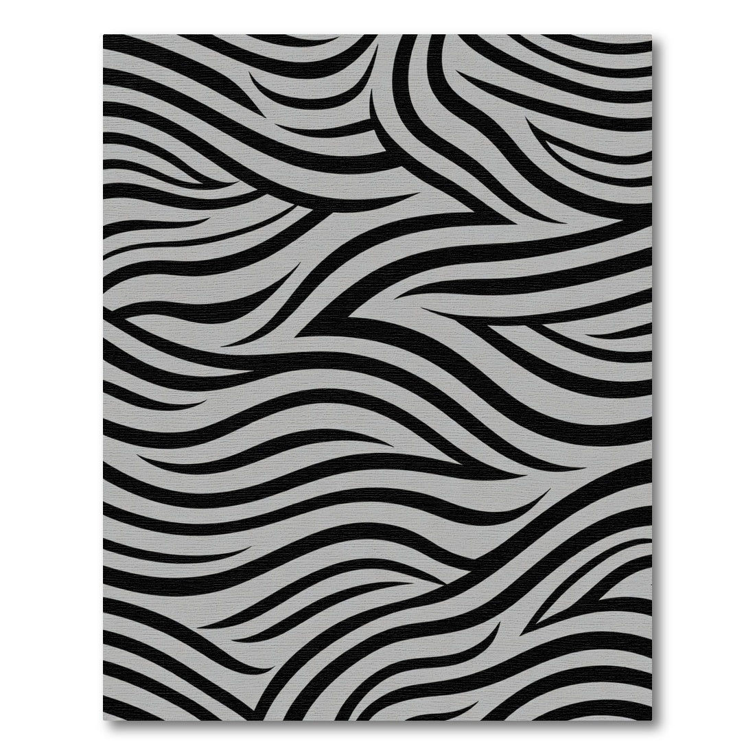 Modern Black Gray Abstract Waves Rug