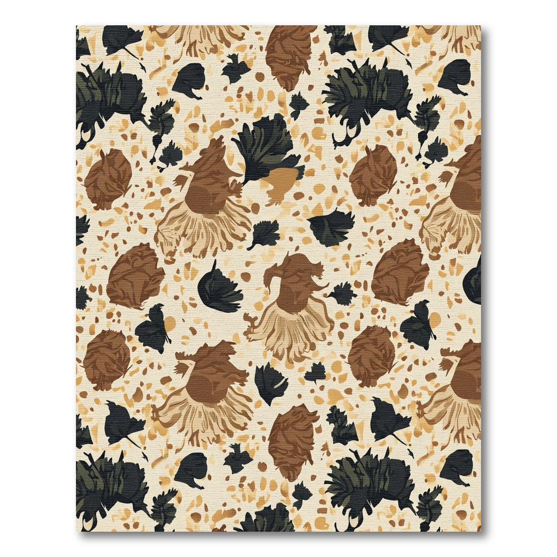 Earthy Abstract Floral Terrazzo Rug
