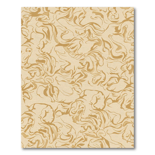 Earthy Cream Swirl Abstract Faces Rug