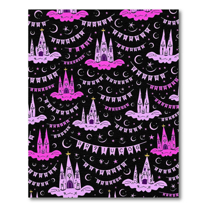 Purple Castle Moon Star Bunting Rug