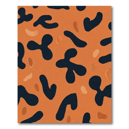 Abstract Orange Blob Cluster Rug