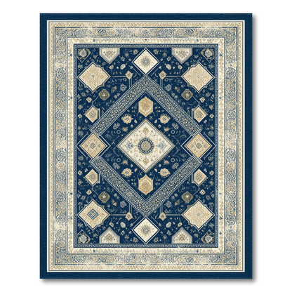 Navy Blue Persian Medallion No. 29 Area Rug
