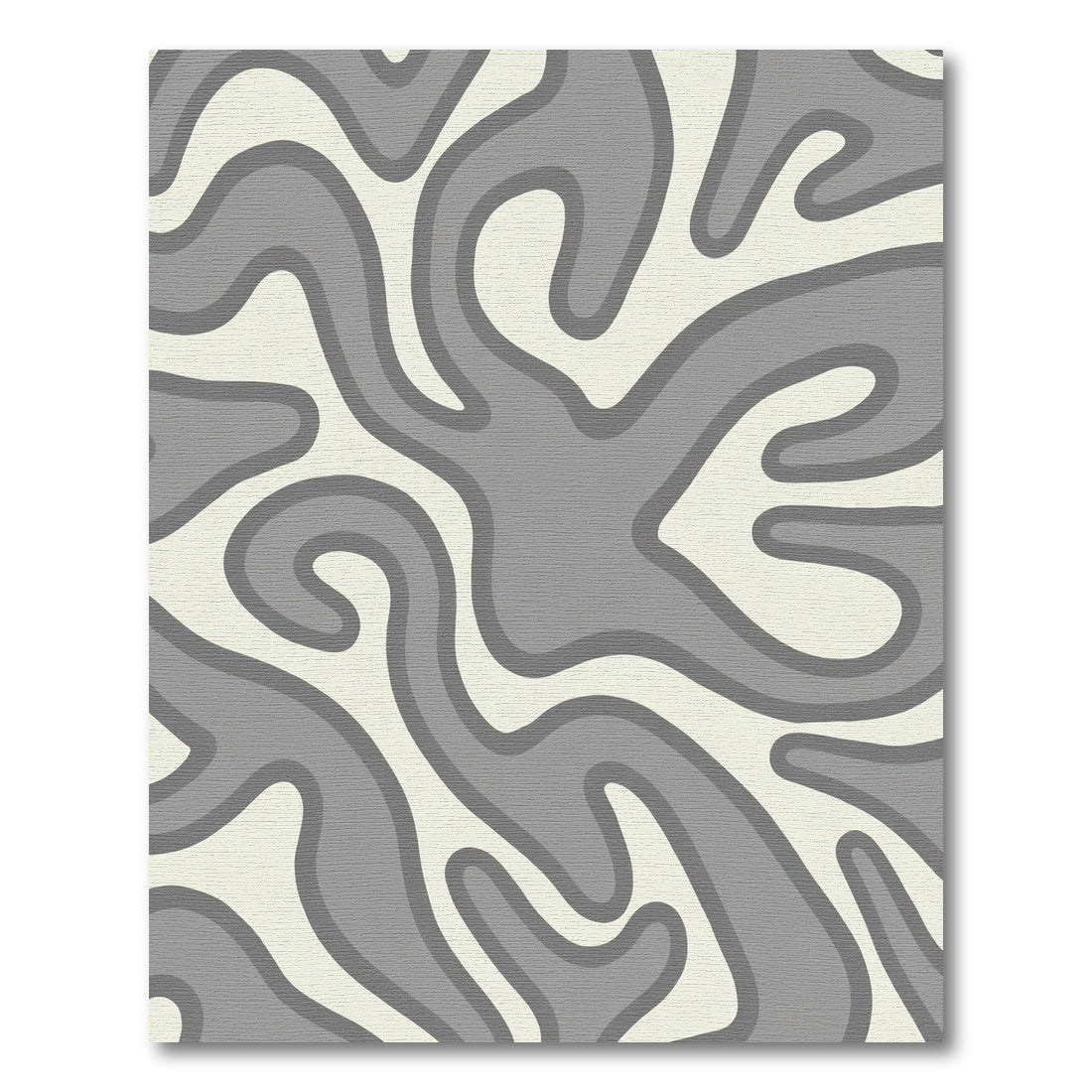 Gray Cream Abstract Flow Swirl Rug