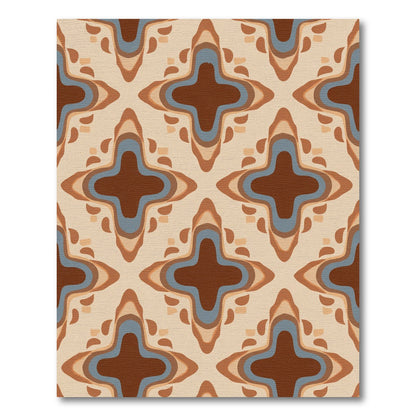 Earthy Geometric Quatrefoil Layers Rug