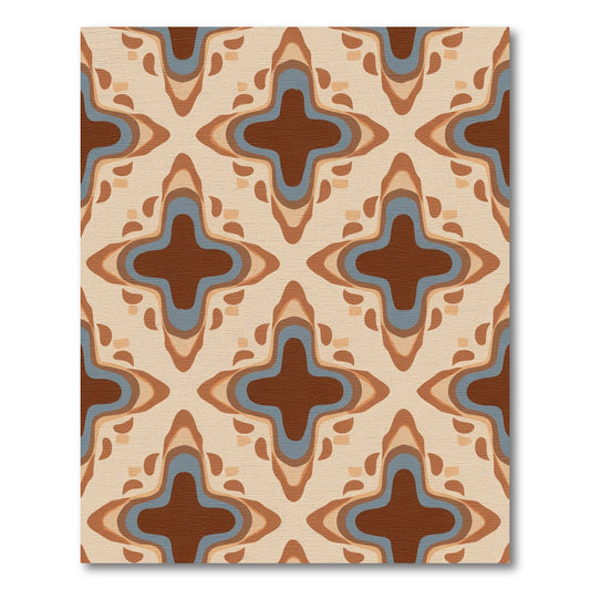 Earthy Geometric Quatrefoil Layers Rug