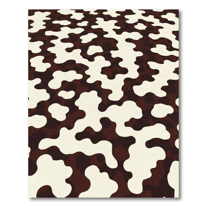Brown Cream Abstract Blob Rug