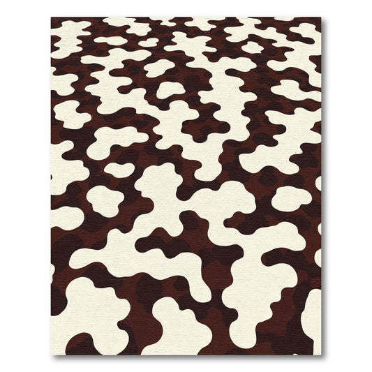 Brown Cream Abstract Blob Rug