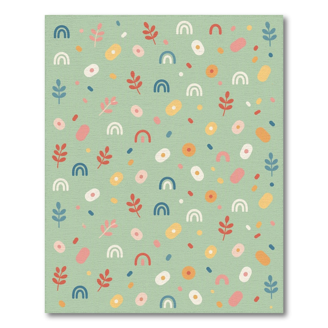 Sage Green Rainbow Kids Area Rug