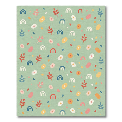 Sage Green Rainbow Kids Area Rug