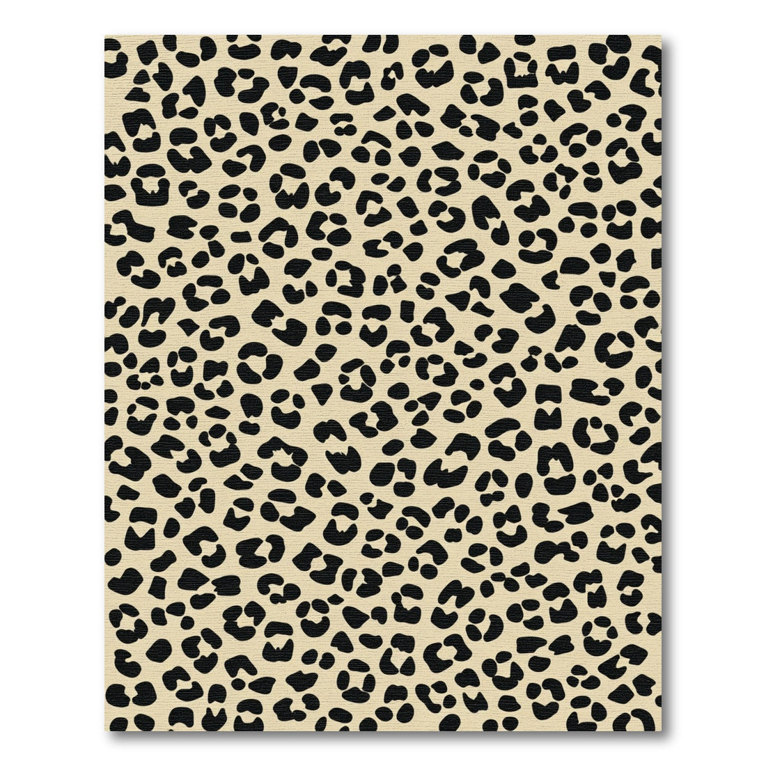 Classic Black Beige Leopard Spots Rug