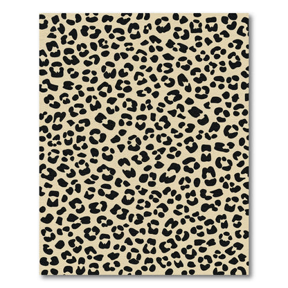 Classic Black Beige Leopard Spots Rug