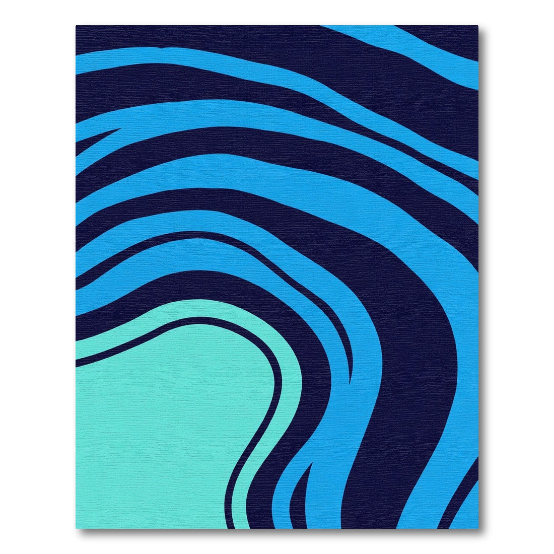 Oceanic Blue Flowing Stripes Rug