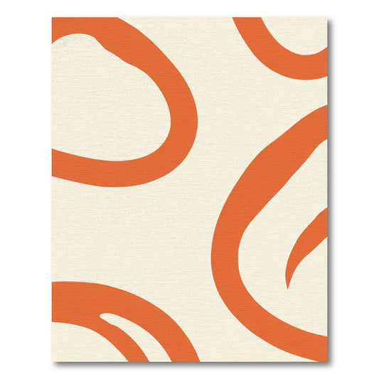 Modern Beige Abstract Swirl Rug