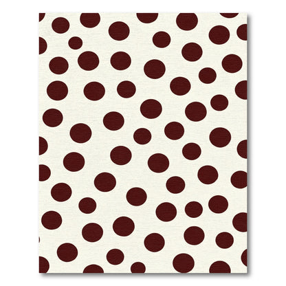 Crimson Polka Dot Cream Rounds Rug