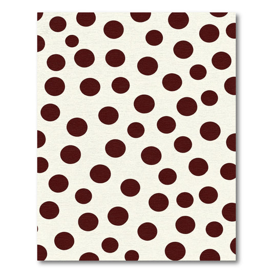 Crimson Polka Dot Cream Rounds Rug